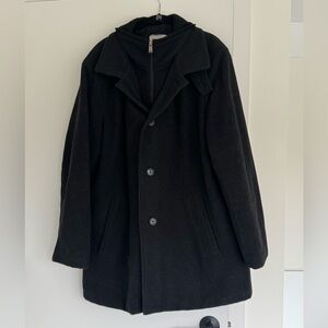 Calvin Klein Mens Lined Collared Wool Peacoat XL